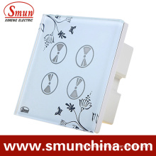 4 Key Remoter and Touch Switch, Remote Control Wall Switch, White ABS Fireproof 1500W